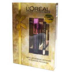 Набор L'Oreal Мега Волюм Мисс Манга тушь для ресниц + карандаш для глаз с растушевкой Колор Риш Ле Смоки черный