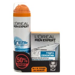 Набор L'Oreal мен эксперт лосьон после бритья Гидра Сенсетив для чувствительной кожи + гель для бритья для чувствительной кожи 100 мл + 200 мл