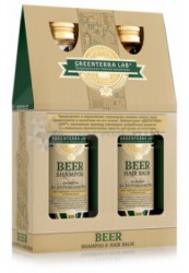 Набор Greenterra Lab на натуральном пиве для глубокого восстановления и блеска волос шампунь + бальзам 284 мл + 284 мл